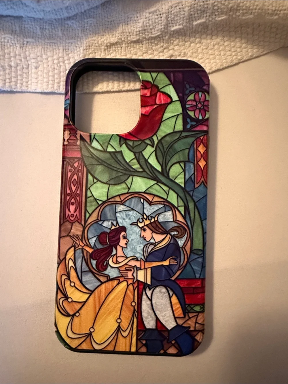 13 pro max Disney belle/beauty & the beast Stained Glass Style Phone Case